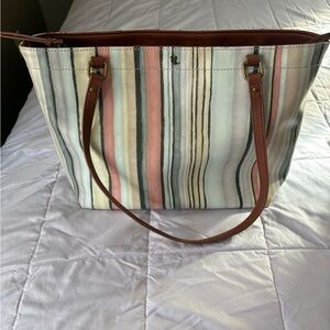Elliott Lucca Muted Pastel Striped Tote Bag
